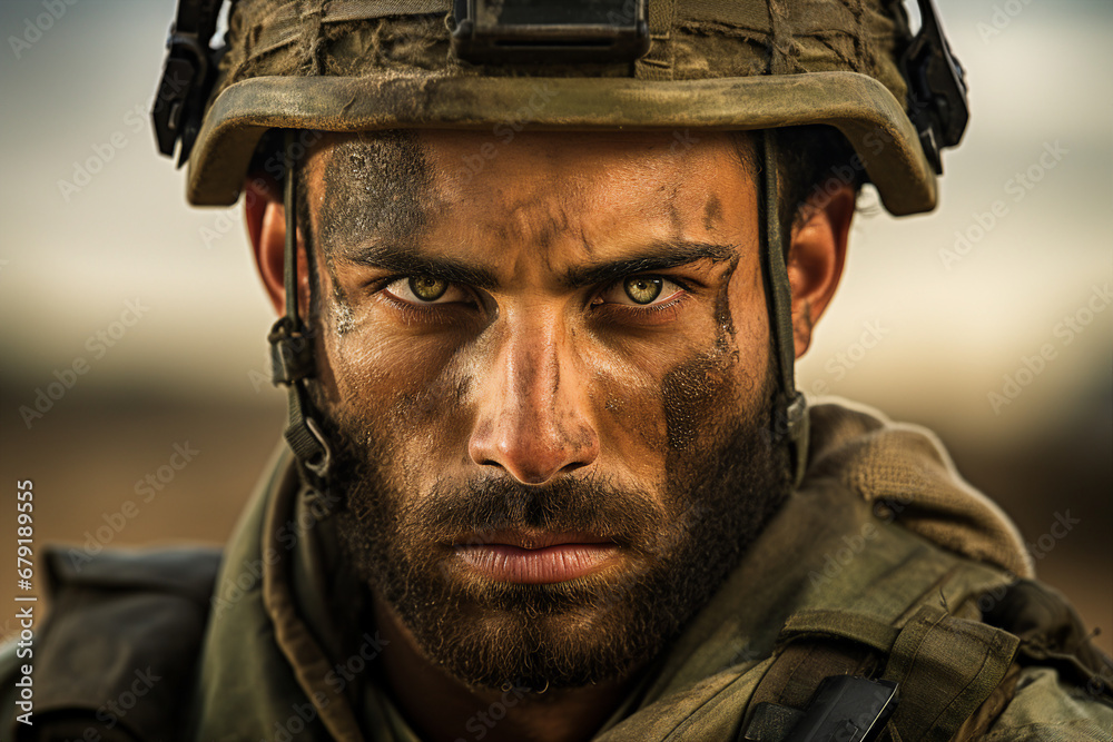Man face in destroyed city Palestine Israel war concept generative ai Man face in destroyed city Palestine Israel war concept generative ai