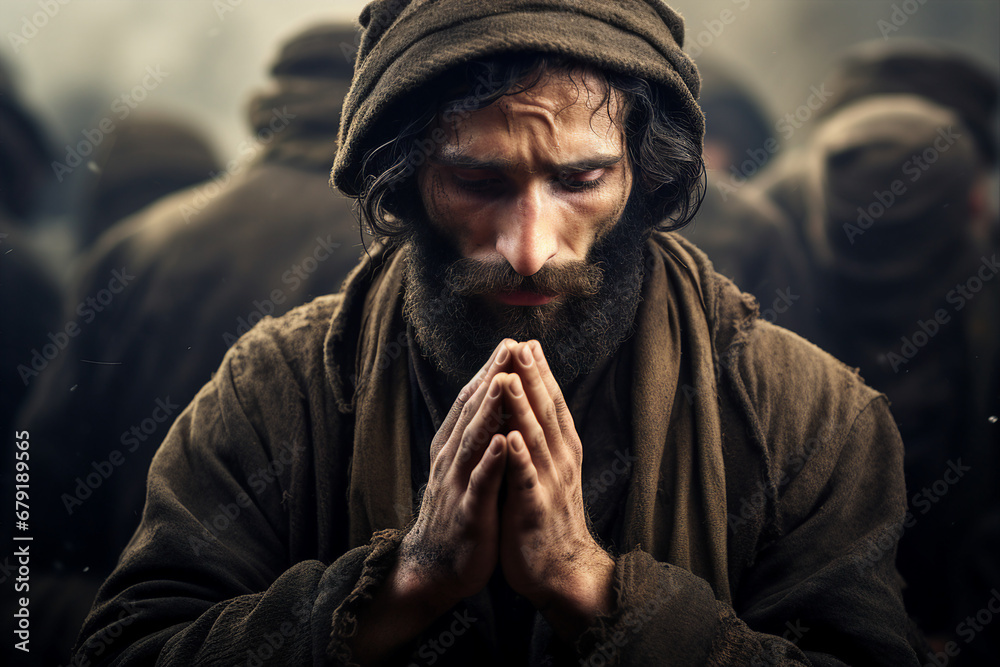 Man pray for peace war conflict made with generative ai Man pray for peace war conflict made with generative ai