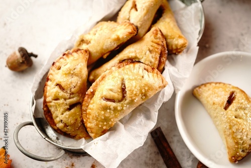 Homemade Apple Hand pies - Fall Thanksgiving desserts, selective focus