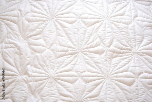 close up of white quilted bedding top view