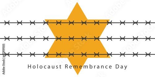 International Holocaust Remembrance Day vector. Star of David . January 27. Important day