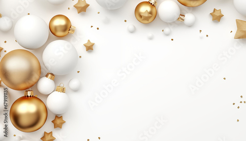 Christmas and New Year holiday background. Xmas greeting card. Christmas gifts on white background