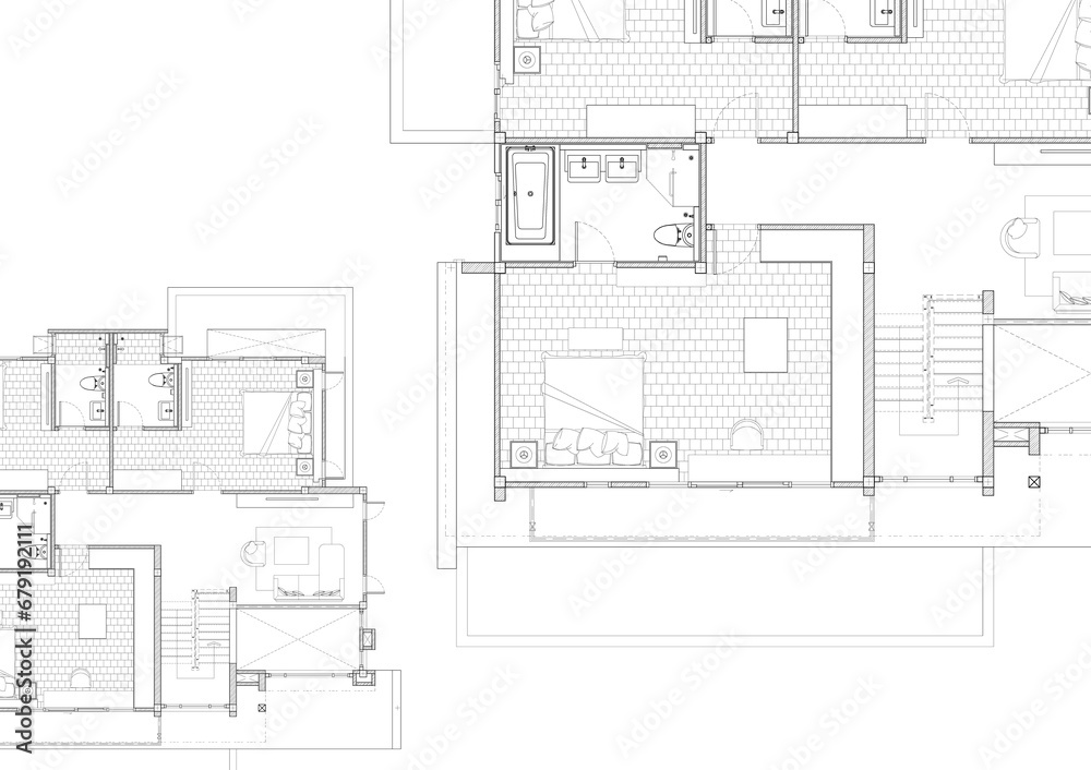 Floor plan designed building on the drawing.