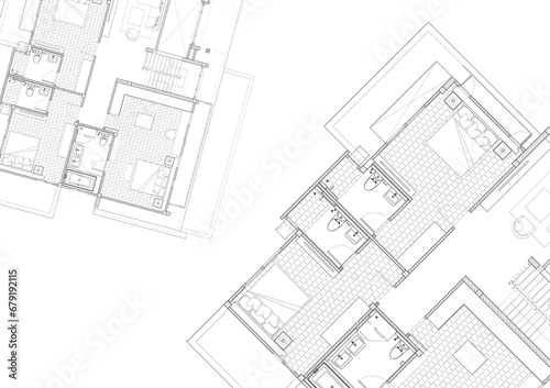 Floor plan designed building on the drawing.