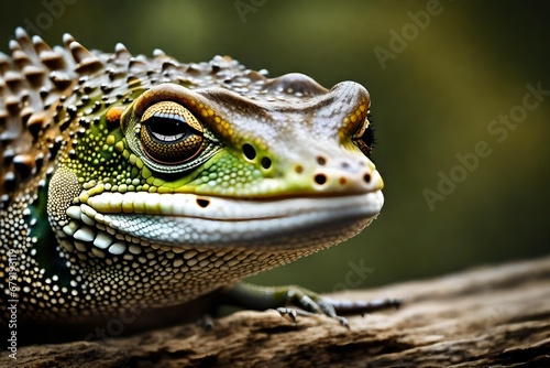 green iguana close up