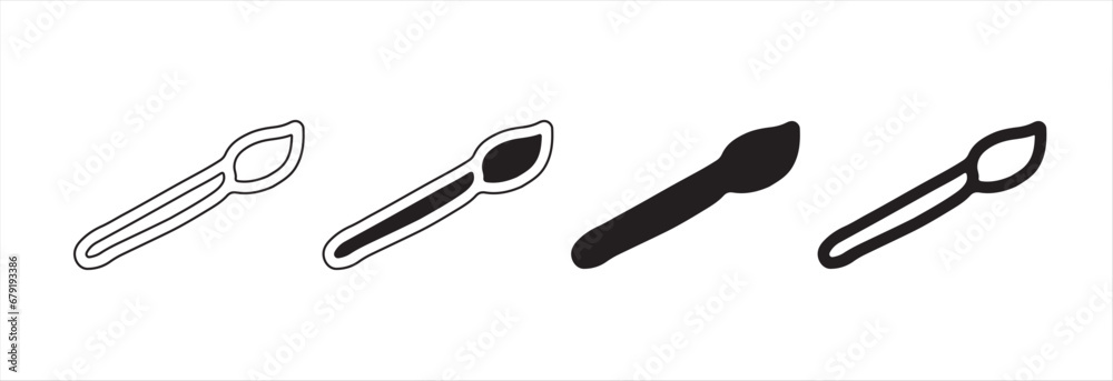 Paint Brush Silhouette Vector Set Paint Brush Silhouette Vector Set