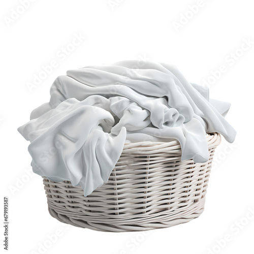 Laundry basket on transparent background, white background, isolated, icon material, vector illustration