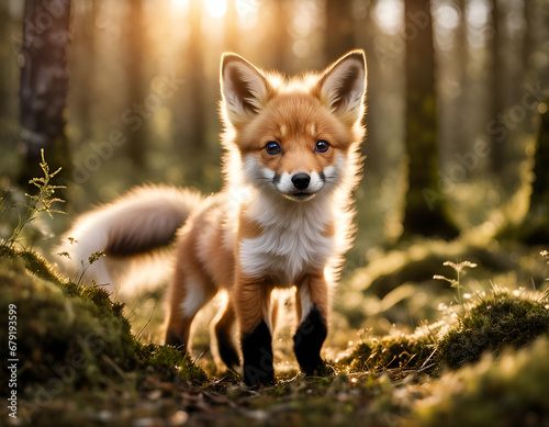 Obraz na płótnie red fox in the grass w salonie