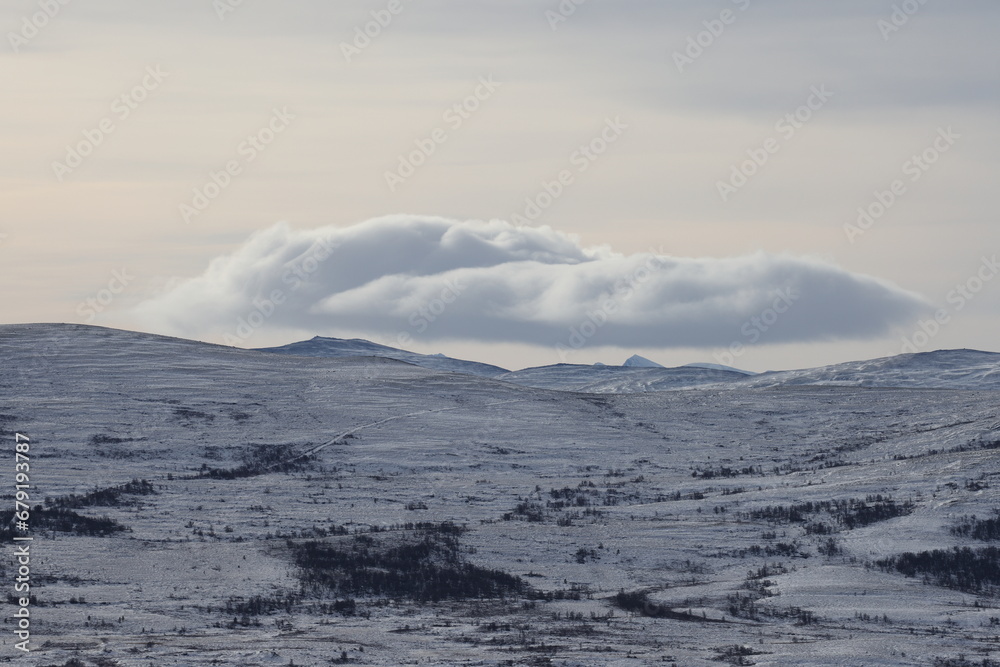 View of Rondane National Park from Dovrefjell National Park Norway