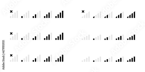 Signal bar icon vector set collection. Mobile phone network level sign symbol