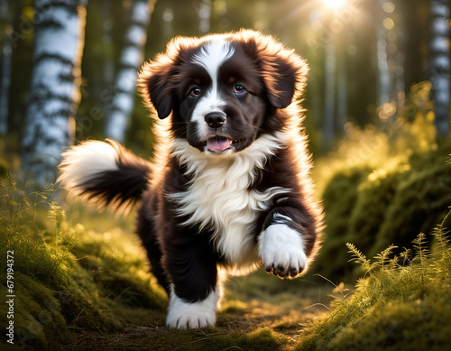 Obraz na płótnie puppy in forest w salonie