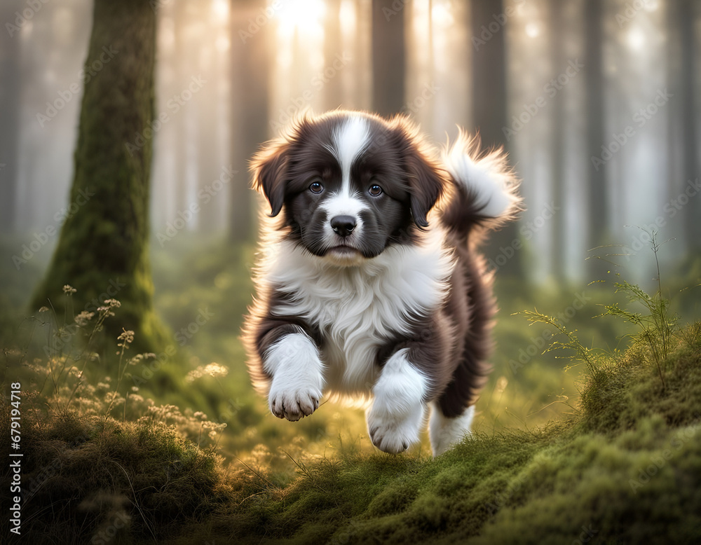 puppy in forest