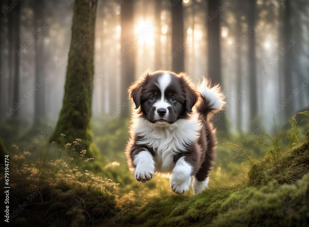 puppy in forest