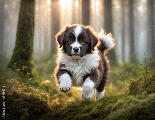 Obraz na płótnie puppy in forest w salonie