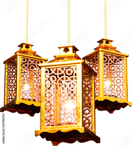 Lantern icon 3d render Cutout