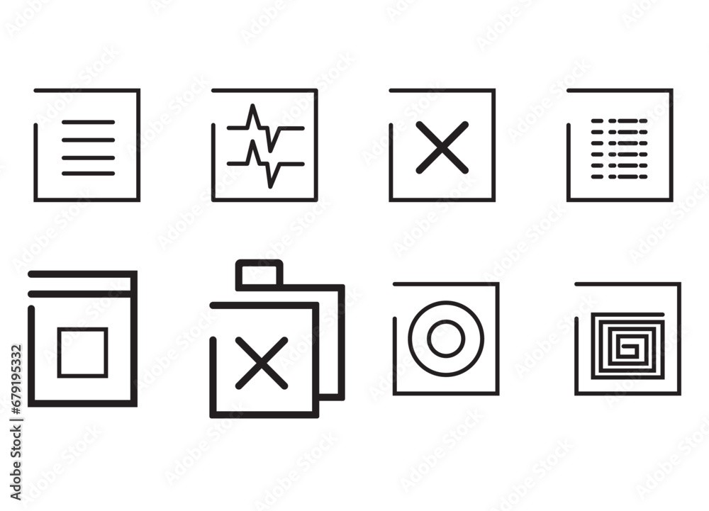 collection of data icons, icon set