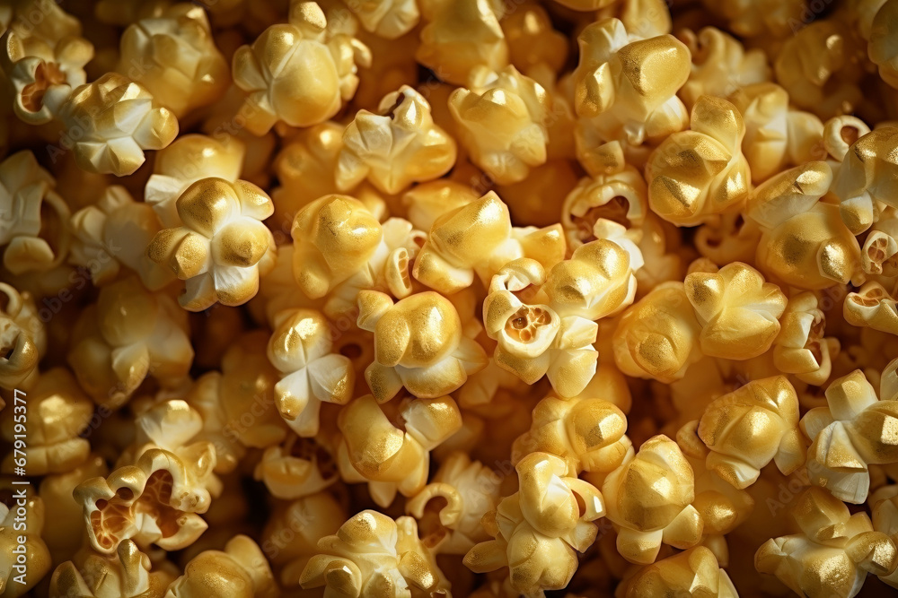 Popcorn in caramel glaze background Popcorn in caramel glaze background
