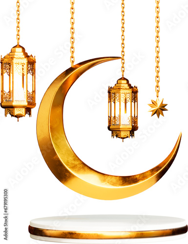 Lantern icon 3d render Cutout