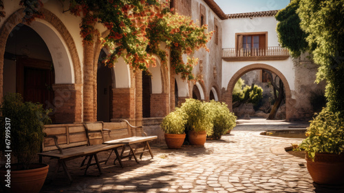 Image of a picturesque tranquility in andalusian courtyard