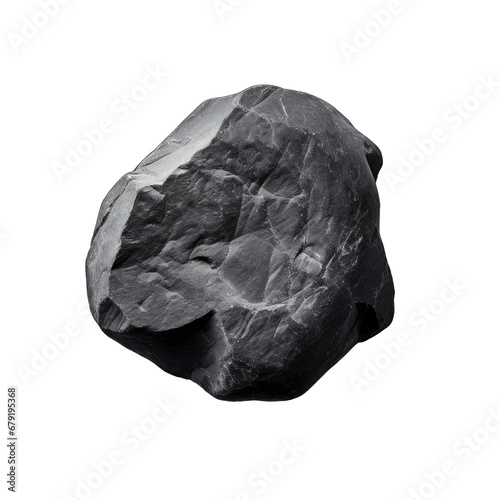 Magnetite pebble isolated on transparent background