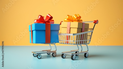 shopping cart with gifts