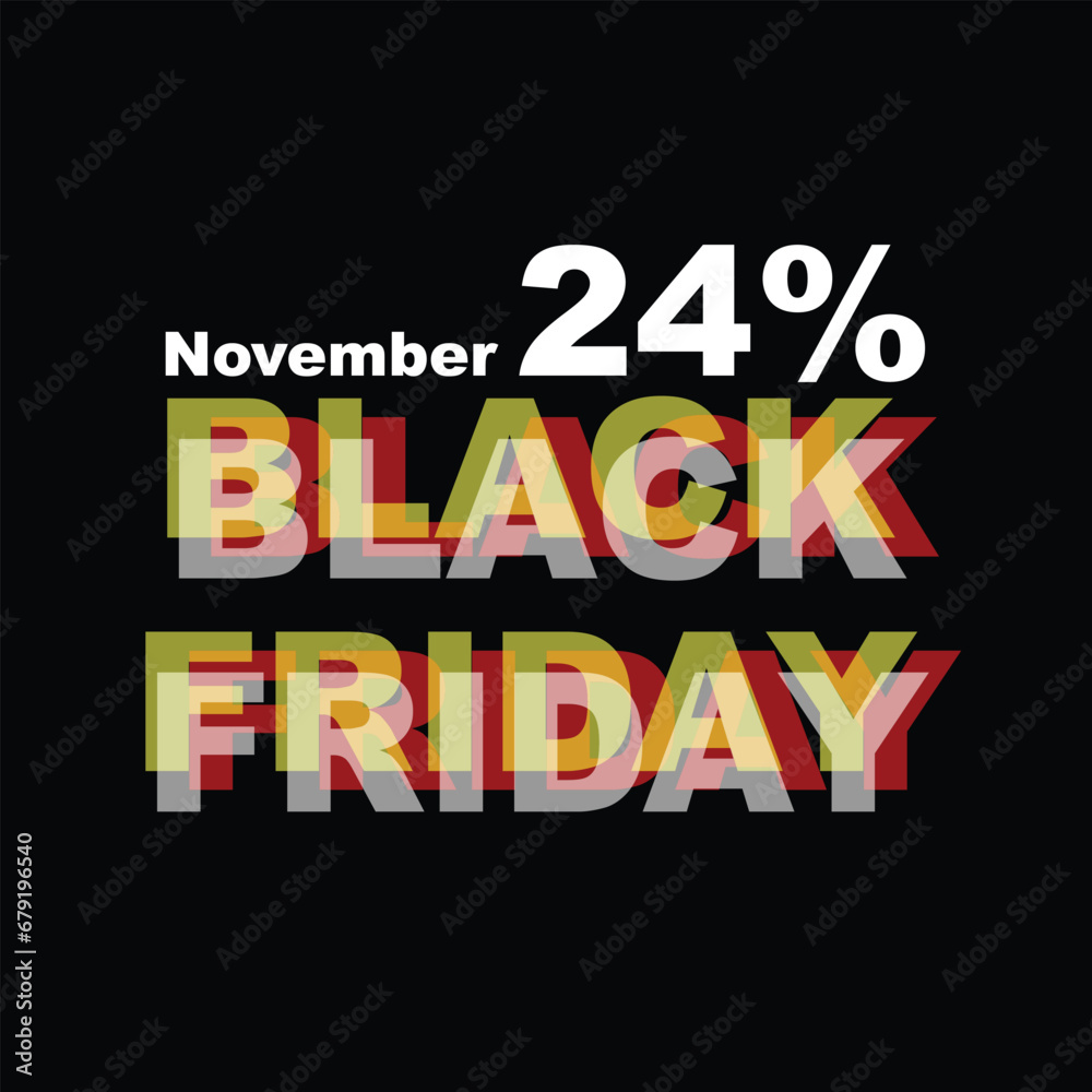 Black Friday November 24%, vector design font Black Friday November 24%, vector design font