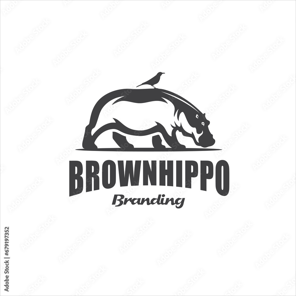 Hippo Logo Design Vector Image Hippo Logo Design Vector Image