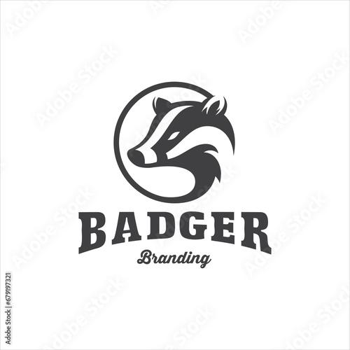 Badger Logo Design Vector Image