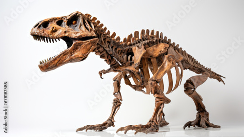 Dinosaur skeleton on white background © standret
