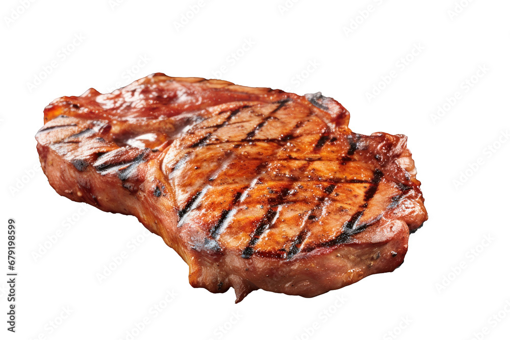 grilled pork chop isolated on transparent background. Generative Ai grilled pork chop isolated on transparent background. Generative Ai