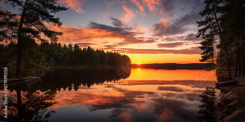 Tranquil Reflections  A Serene Nature Scene at Sunset