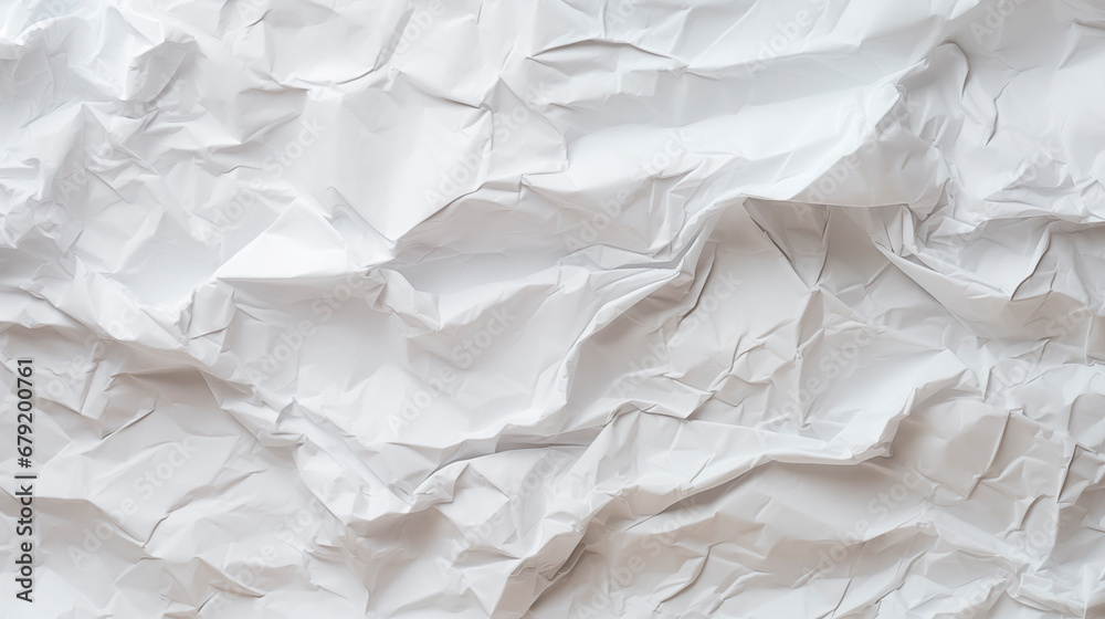 Texture of crumpled white paper, top view. Light gray crumpled paper background, close-up. Blank white paper. Place for text. Copy space Texture of crumpled white paper, top view. Light gray crumpled paper background, close-up. Blank white paper. Place for text. Copy space