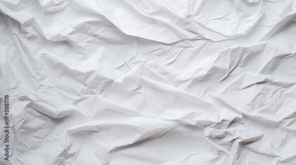 Texture of crumpled white paper, top view. Light gray crumpled paper background, close-up. Blank white paper. Place for text. Copy space Texture of crumpled white paper, top view. Light gray crumpled paper background, close-up. Blank white paper. Place for text. Copy space