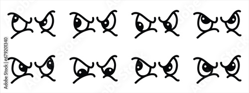 Angry Eyes Silhouette Vector Set