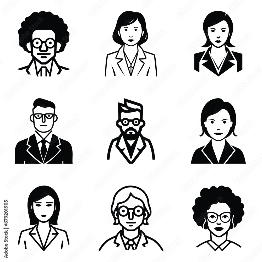 Business People 1 Flat Icon Set Isolated On White Background Business People 1 Flat Icon Set Isolated On White Background