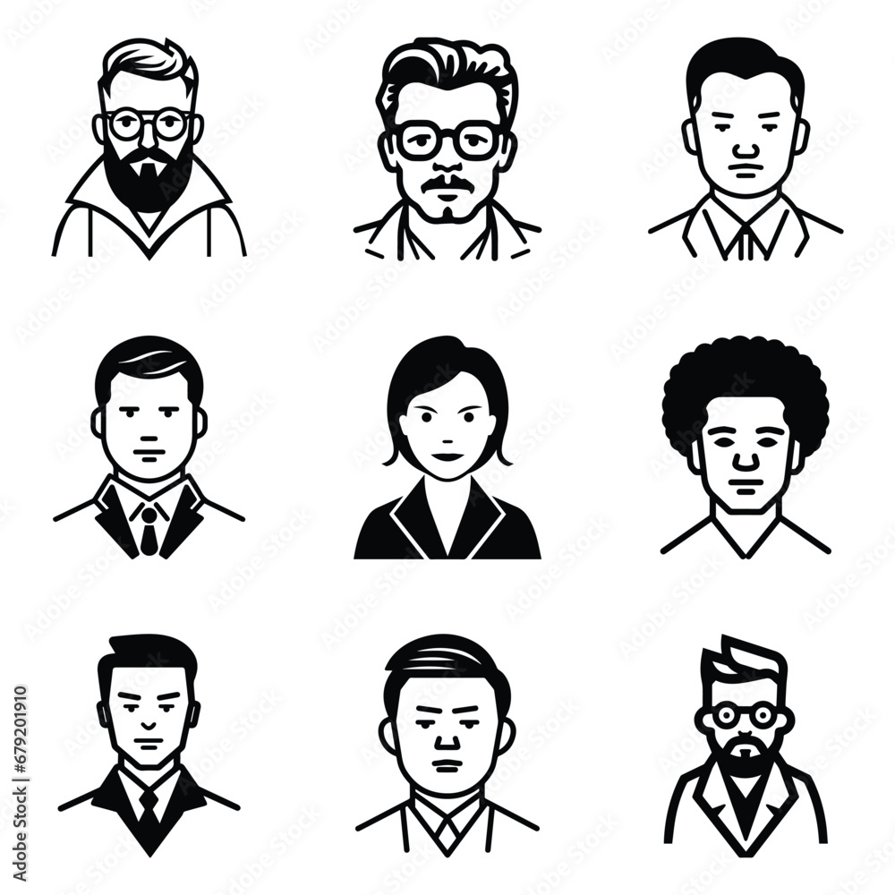 Business People 1 Flat Icon Set Isolated On White Background Business People 1 Flat Icon Set Isolated On White Background