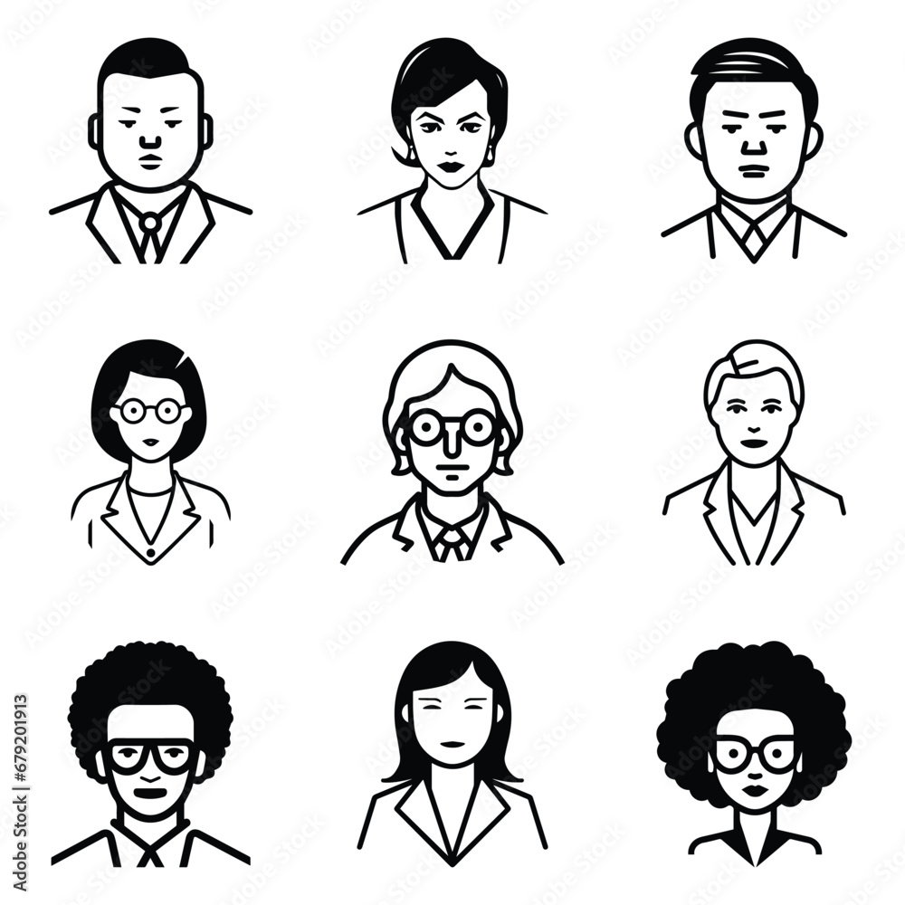 Business People 1 Flat Icon Set Isolated On White Background Business People 1 Flat Icon Set Isolated On White Background