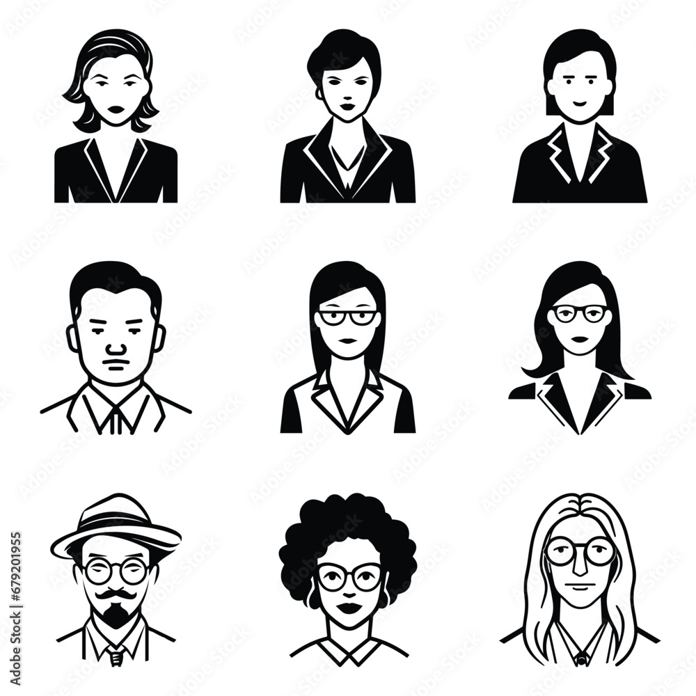 Business People 1 Flat Icon Set Isolated On White Background Business People 1 Flat Icon Set Isolated On White Background