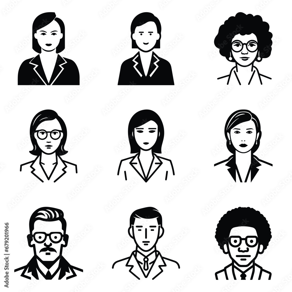 Business People 1 Flat Icon Set Isolated On White Background Business People 1 Flat Icon Set Isolated On White Background