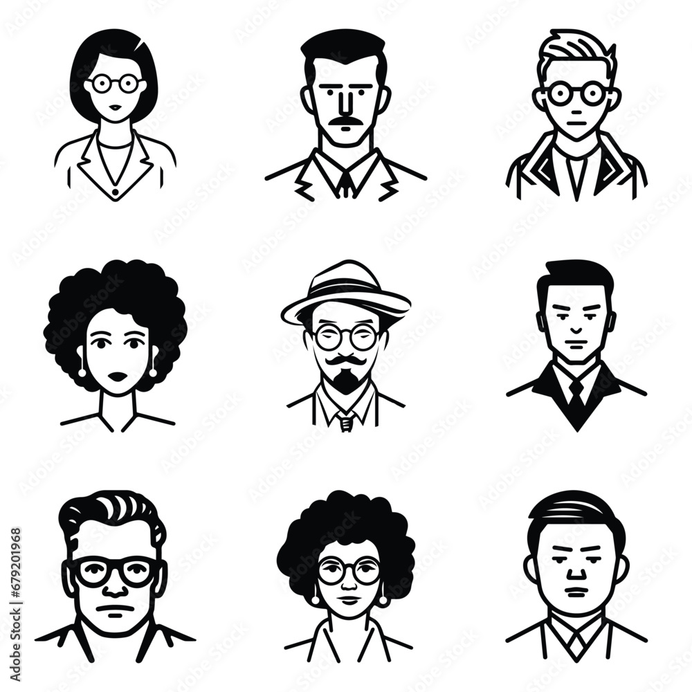 Business People 1 Flat Icon Set Isolated On White Background Business People 1 Flat Icon Set Isolated On White Background