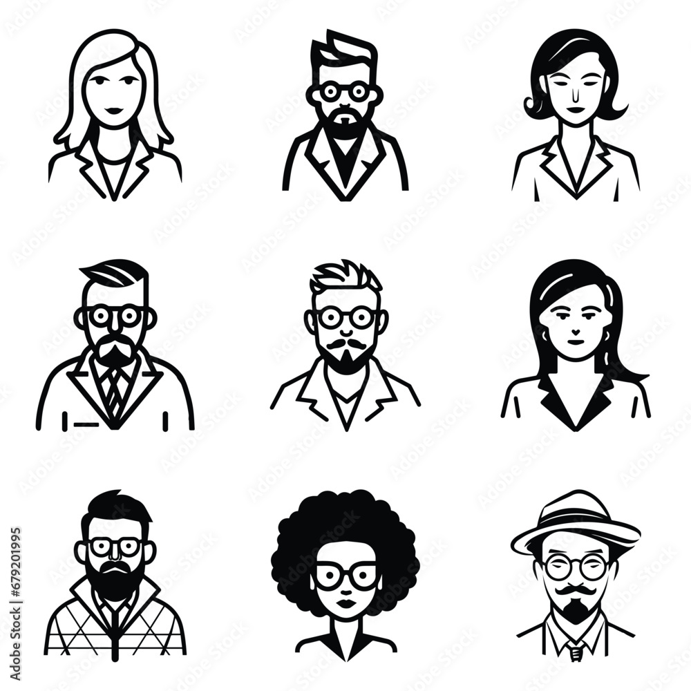 Business People 1 Flat Icon Set Isolated On White Background Business People 1 Flat Icon Set Isolated On White Background