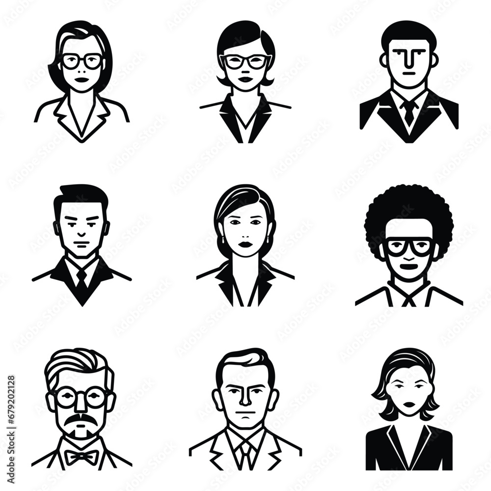 Business People 1 Flat Icon Set Isolated On White Background Business People 1 Flat Icon Set Isolated On White Background
