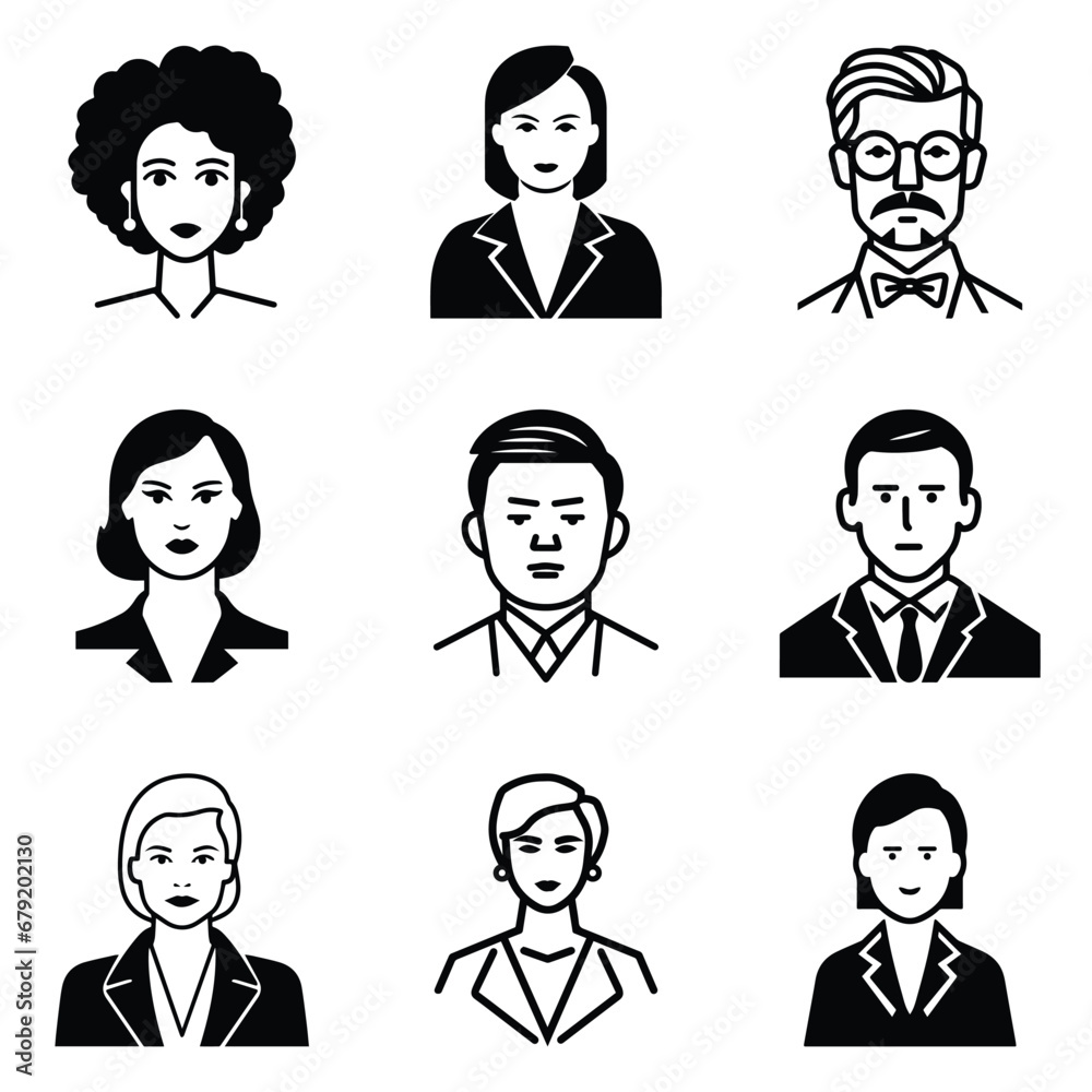 Business People 1 Flat Icon Set Isolated On White Background Business People 1 Flat Icon Set Isolated On White Background
