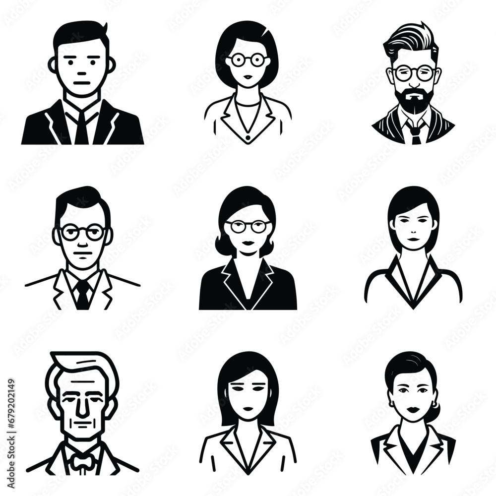 Business People 1 Flat Icon Set Isolated On White Background Business People 1 Flat Icon Set Isolated On White Background