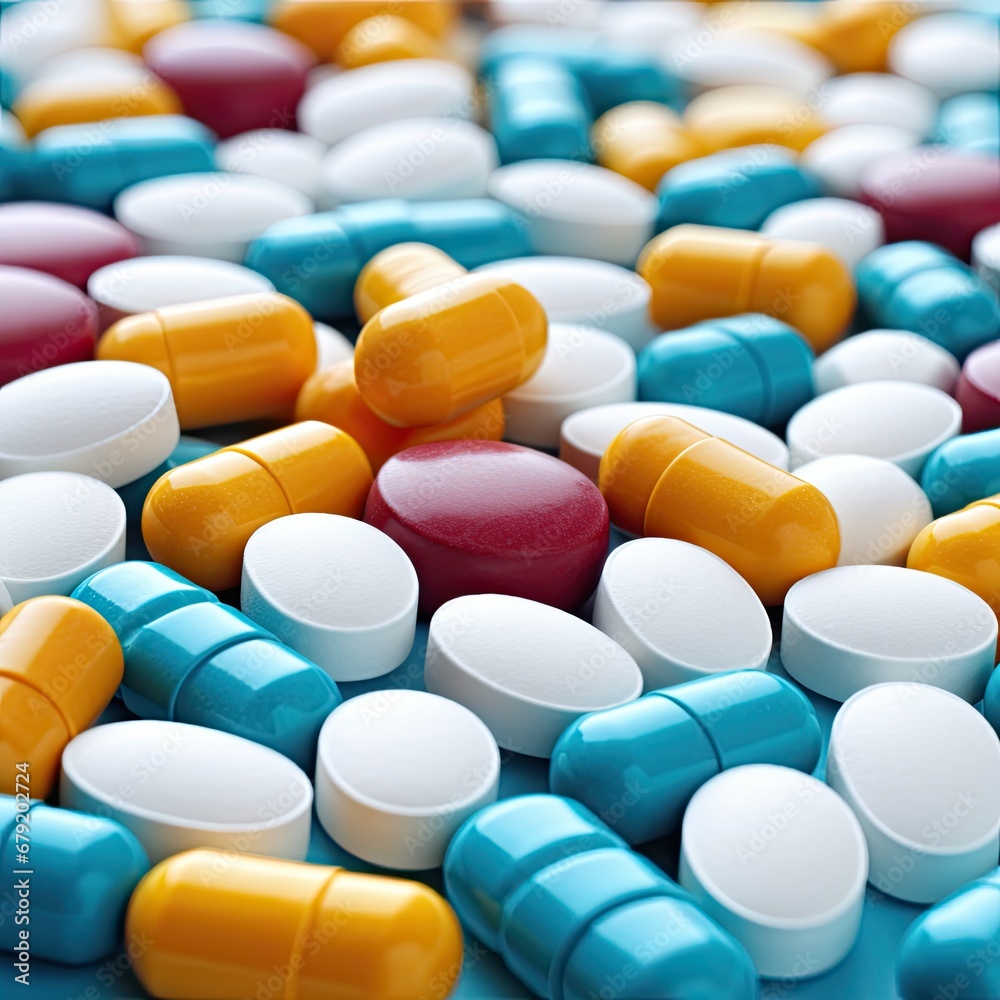 Closeup of Medical Pills for Colds and Viruses, Medicine background Closeup of Medical Pills for Colds and Viruses, Medicine background