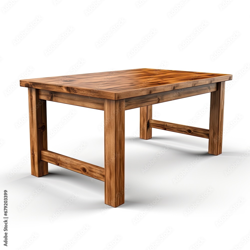 Dining Table Material Wood Style Rustic Design Hotel isolated on white background Dining Table Material Wood Style Rustic Design Hotel isolated on white background
