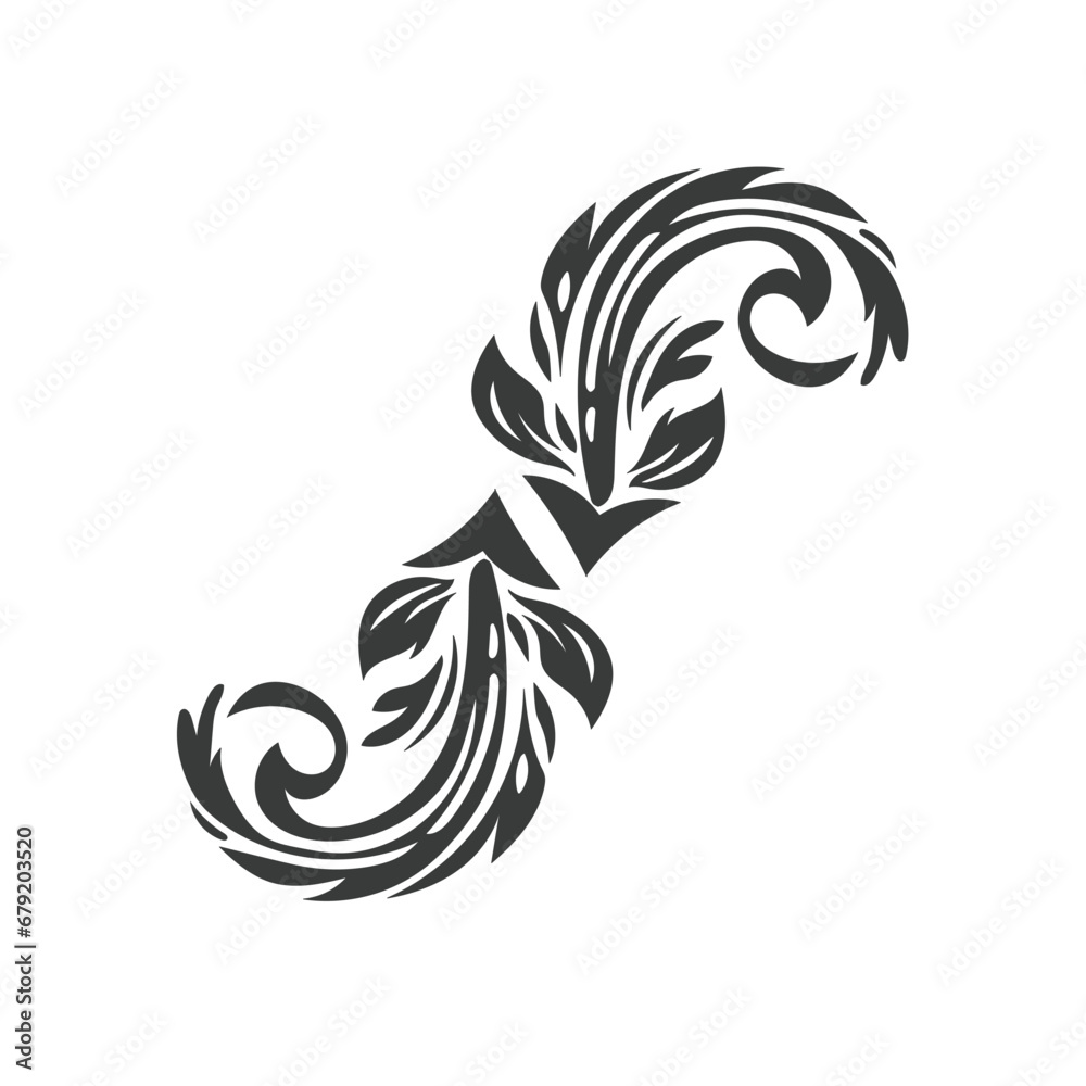 Fototapeta premium floral ornament vector background, black and white vector