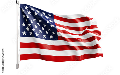United State Flag On transparent Background