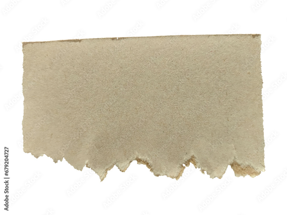 Torn piece of paper or cardboard