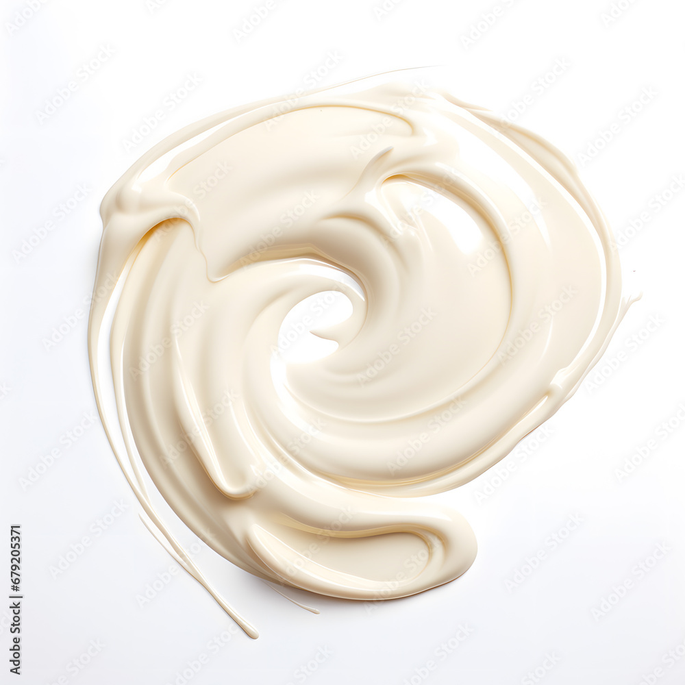 White cream swirl whirlpool isolated on white background White cream swirl whirlpool isolated on white background